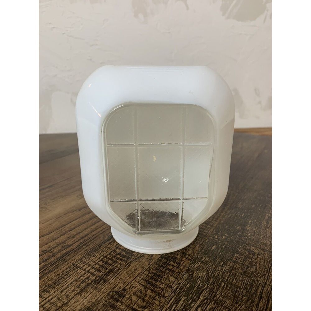 Vtg Small Frosted Clear Glass Wall Sconce Light Fixture Globe Shade‎ 5.5"